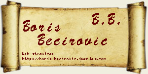 Boris Bećirović vizit kartica